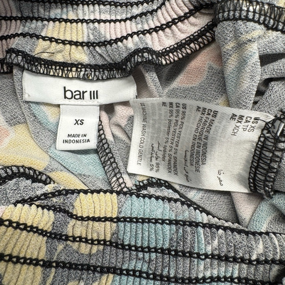 Bar III Floral-Print Wide-Leg Pants Size XS Elastic Waist Pull On Tropical Pant - Picture 6 of 7